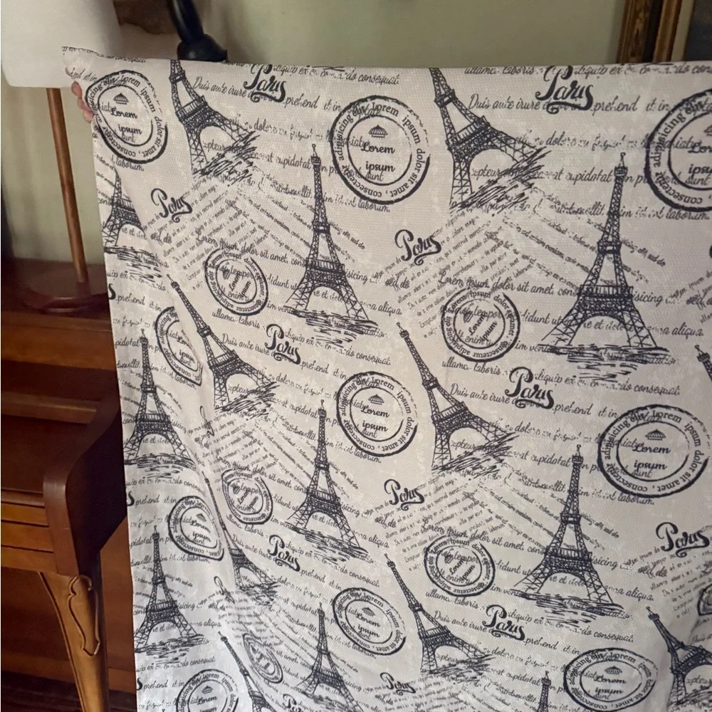 Paris Eiffel Tower Print Fabric Curtain 41 x 62